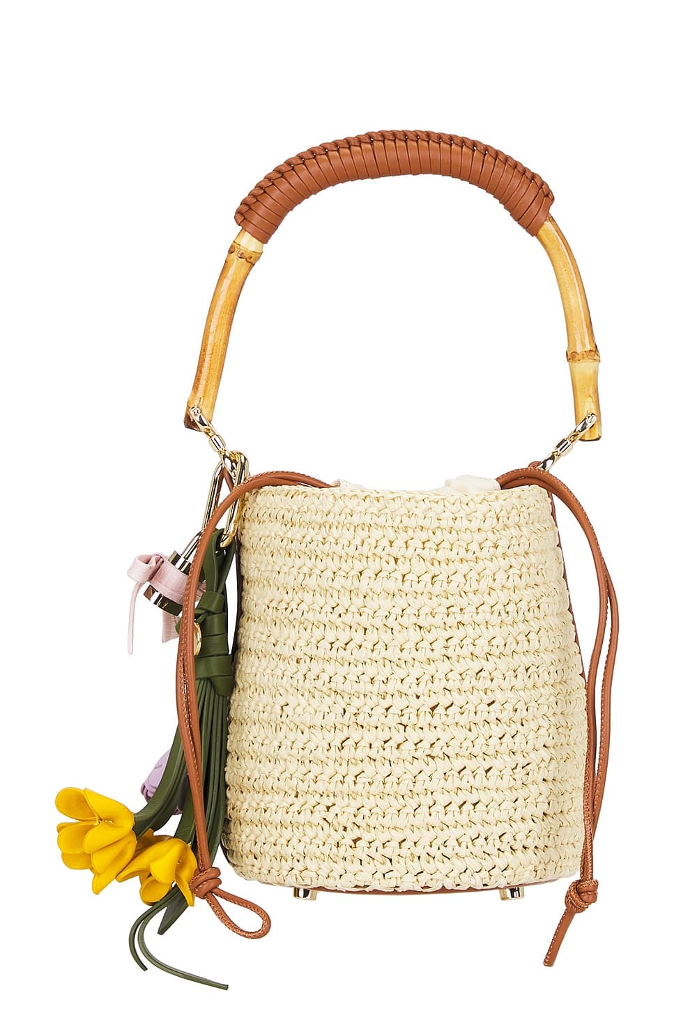 self-portrait — СУМКА-МЕШОК SOFT RAFFIA BUCKET BAG