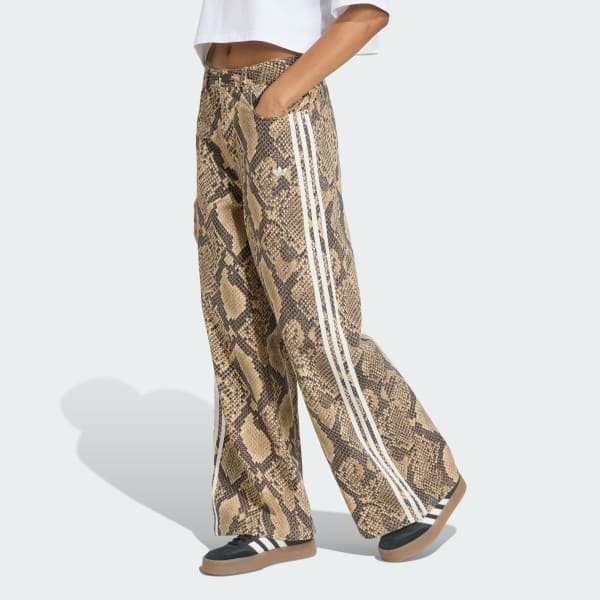 adidas — SNAKE PRINT DENIM LOOSE PANTS