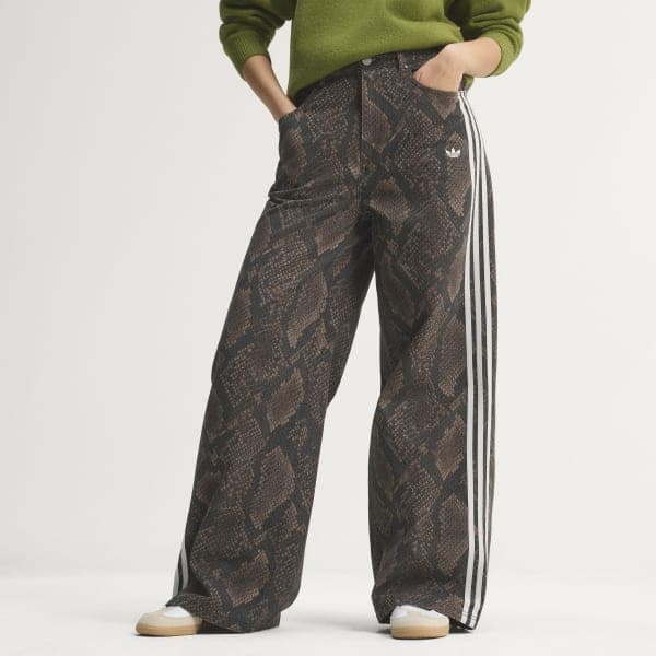 adidas — SNAKE PRINT DENIM LOOSE PANTS