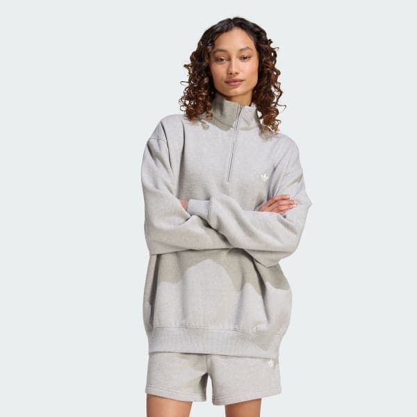 adidas — ESSENTIALS FLEECE HALF-ZIP SWEATSHIRT