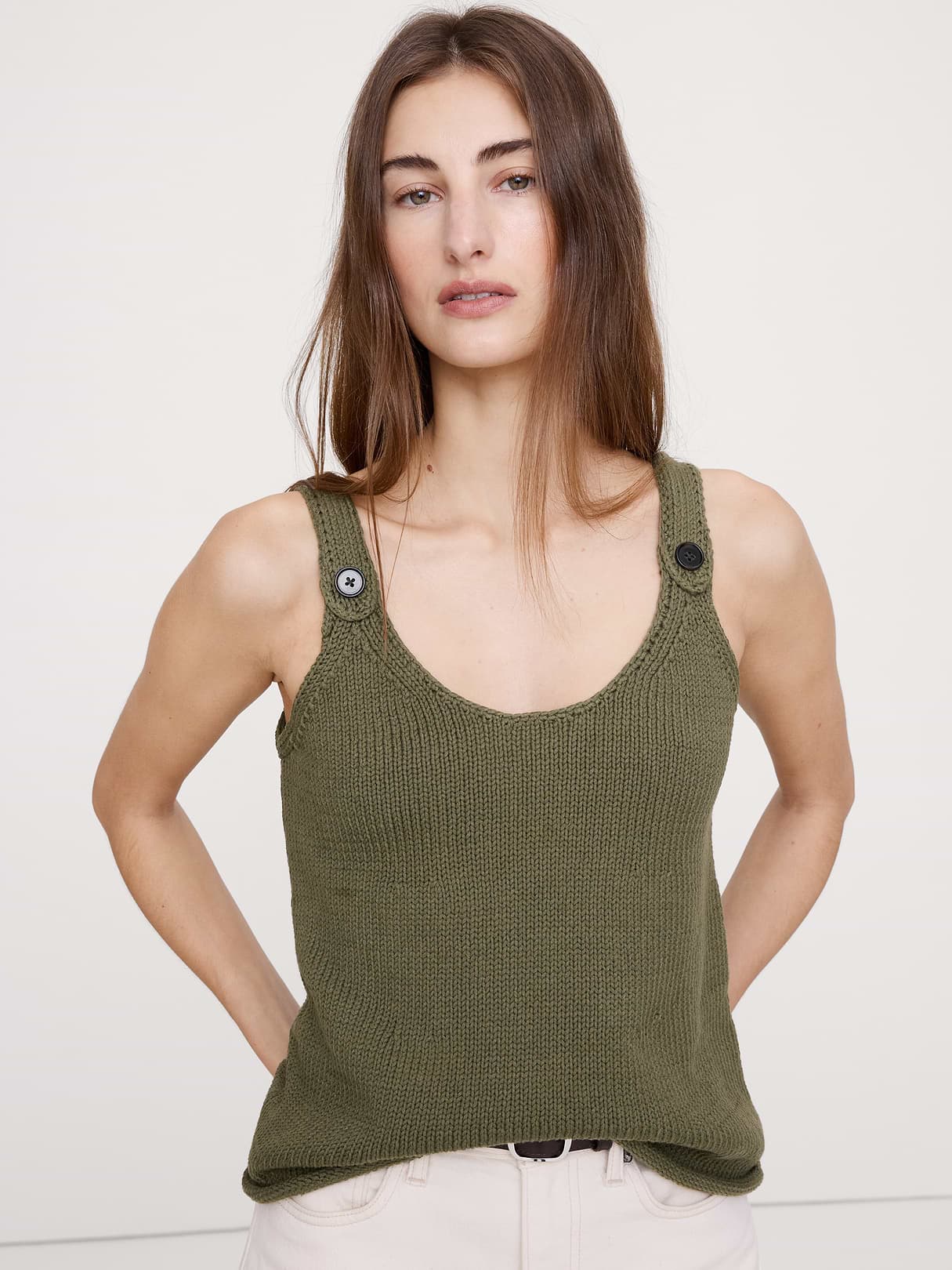 Banana Republic — Cotton Scoop-Neck Tank