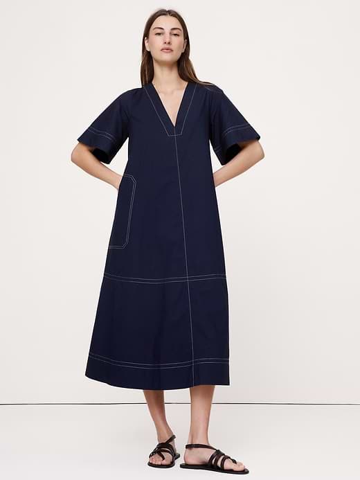 Banana Republic — Cotton Poplin Trapeze Midi Dress