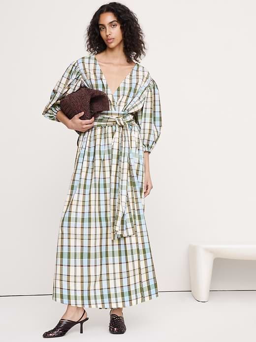 Banana Republic — Lightweight Cotton Wrap Maxi Dress