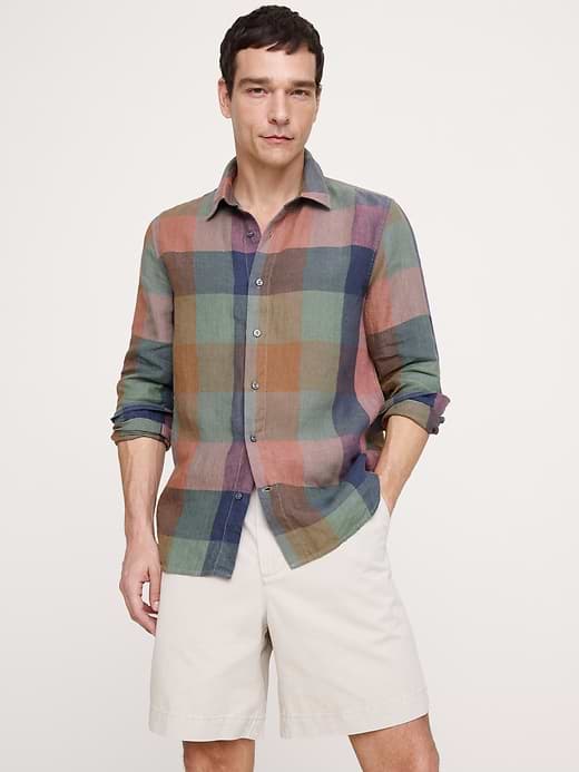 Banana Republic — Archive Reissue Standard-Fit Plaid Linen Shirt