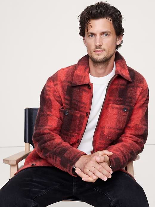 Banana Republic — Brushed Wool-Blend Overshirt