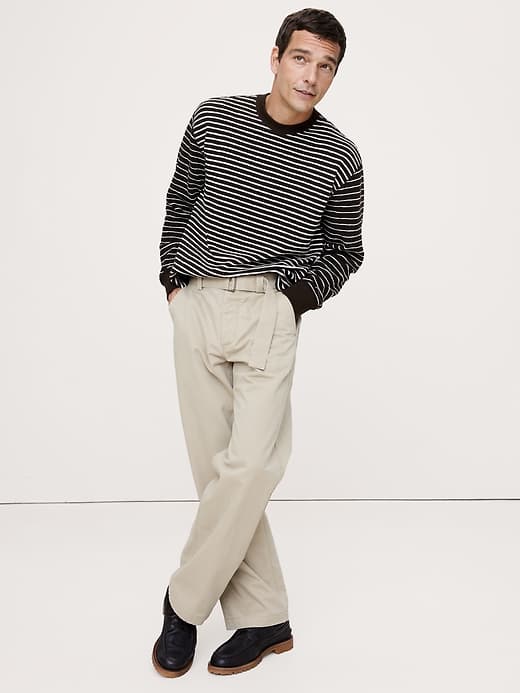 Banana Republic — Mixed Stripe Relaxed Jersey T-Shirt