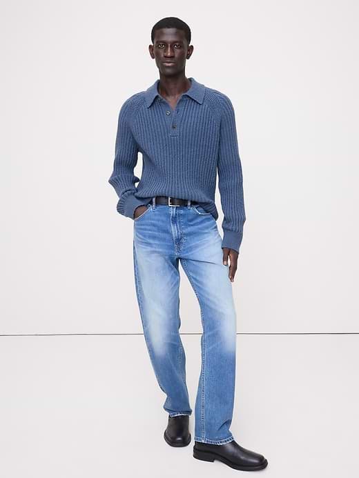 Banana Republic — Bouclé Ribbed Sweater Polo
