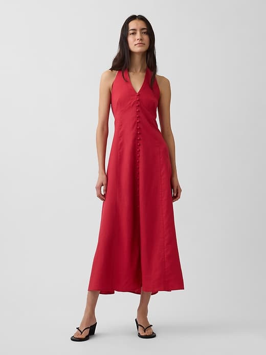 Gap — Linen-Blend Halter Maxi Dress