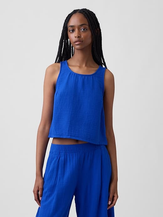 Gap — Cotton Gauze Racer Shell Tank Top