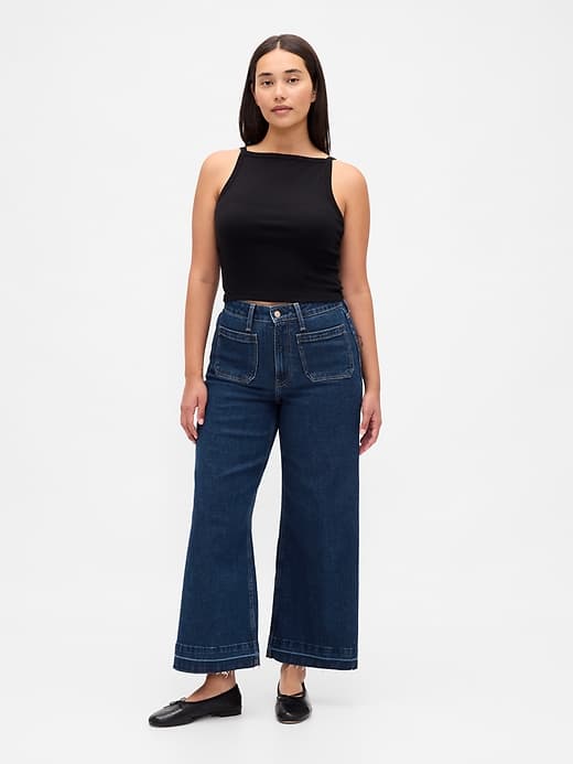 Gap — Curvy High Rise Stride Wide-Leg Ankle Jeans