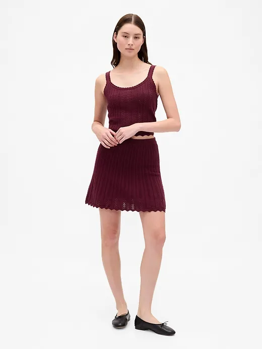 Gap — 100% Cotton Pointelle Mini Skirt