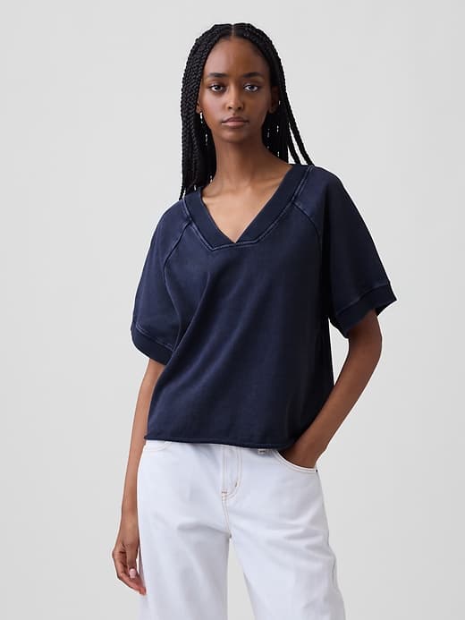 Gap — VintageSoft Terry Oversized V-Neck Sweatshirt