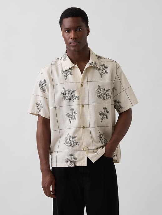 Gap — Linen-Cotton Relaxed Straight-Hem Shirt
