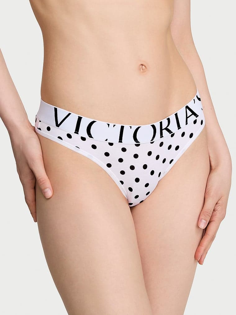 Victoria's Secret — Exploded Logo Cotton Thong Panty